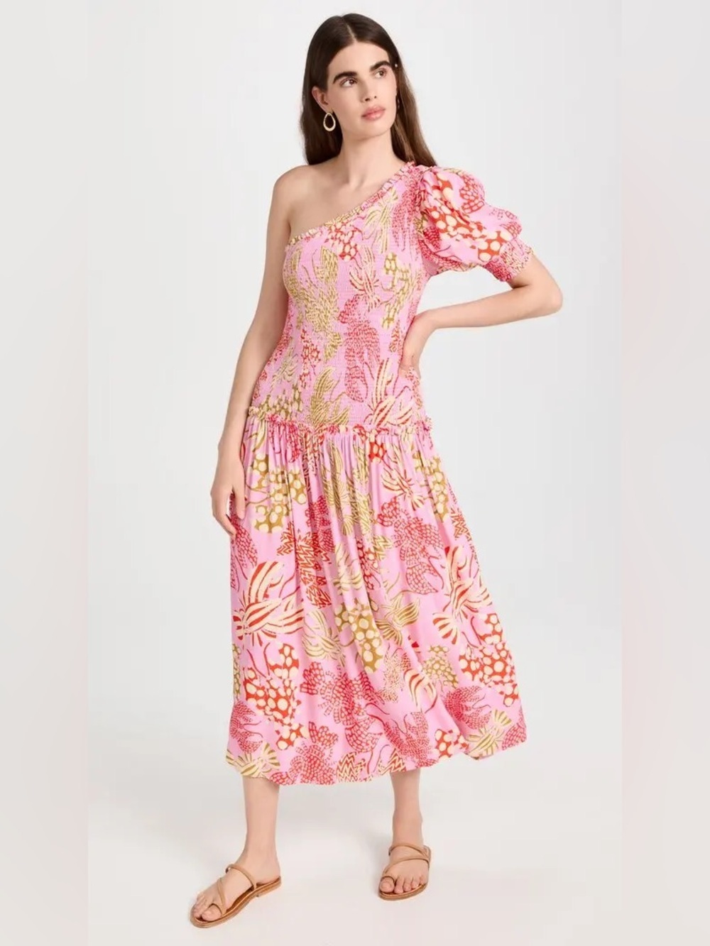 Farm Rio: MIXED LOBSTERS PINK MIDI
DRESS